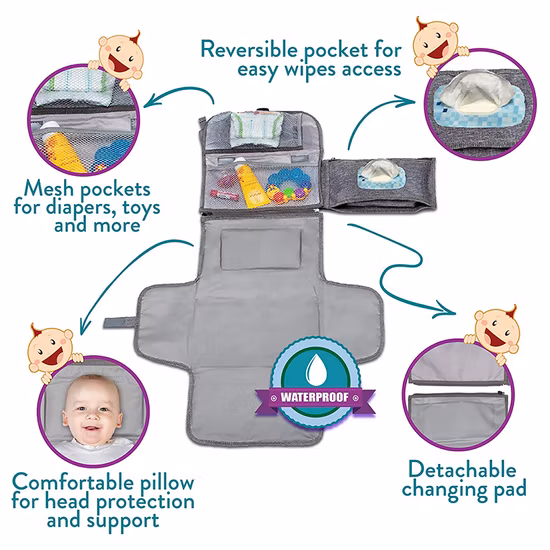 Changement de couche-culotte de bébé de voyage imperméable portatif pour les garçons nouveau-nés de filles